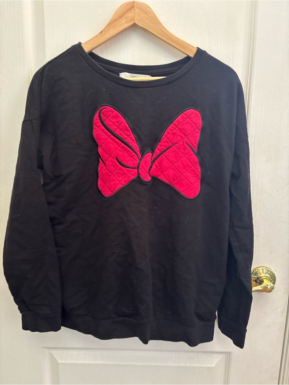 Women’s Disney Black Minnie Mouse Bow Crewneck